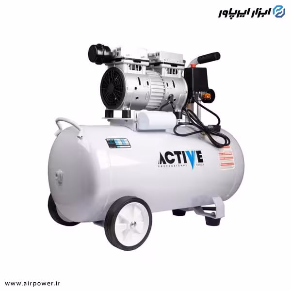 کمپرسور باد اکتیو سایلنت 50 لیتری دو سیلندر مدل AC-1350SN