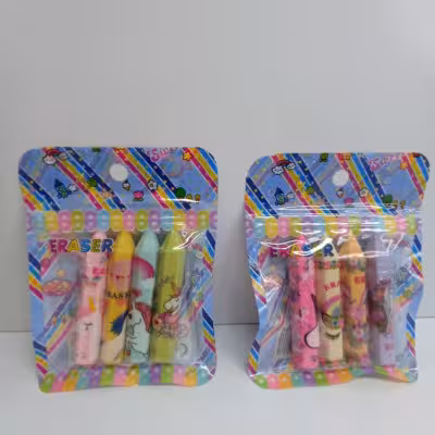 پاک کن با طرح مداد شمعی - بسته 4 تایی