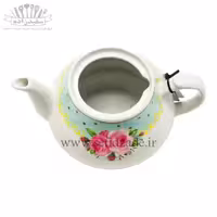 قوری چینی شکس (SHEX) مدل دریا حاشیه آبی کف پهن