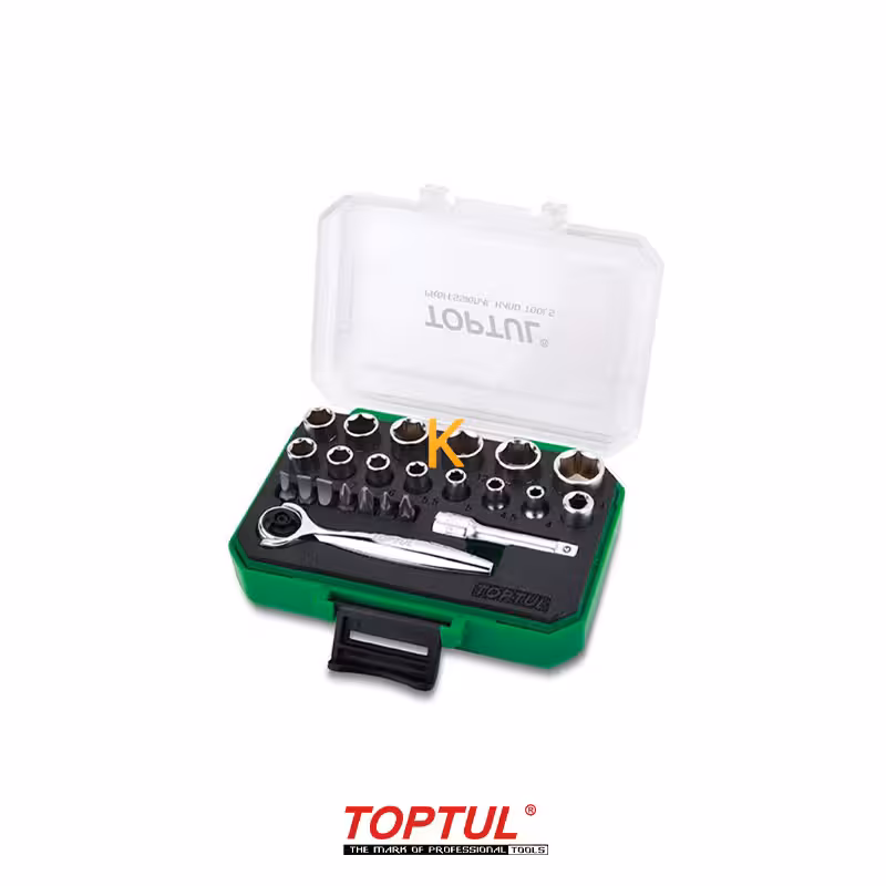 جعبه بکس و بیت 23 پارچه 1/4 اینچ مدل GABW2301 تاپ تول