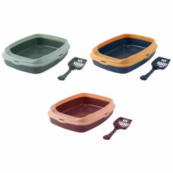 ظرف خاک گربه لبه دار با بیلچه