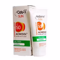 کرم ضدآفتاب 50 SPF فاقد چربی بدون رنگ  با خاصیت مات کنندگی آکنه سول آردن سان 50 گرم Ardene Sun