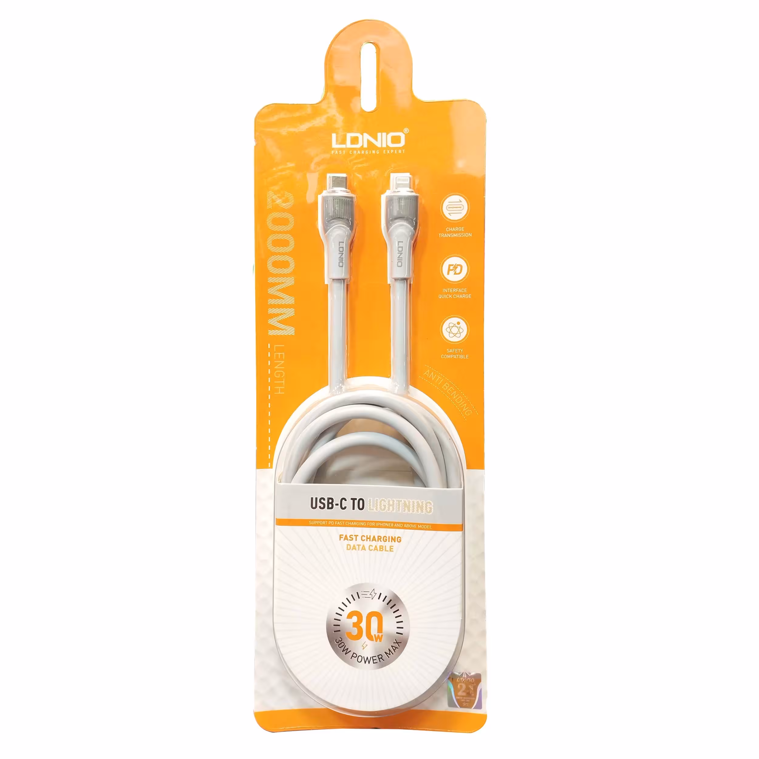 کابل تبدیل USB-C به لایتنینگ الدینیو مدل LC602i طول 2 متر