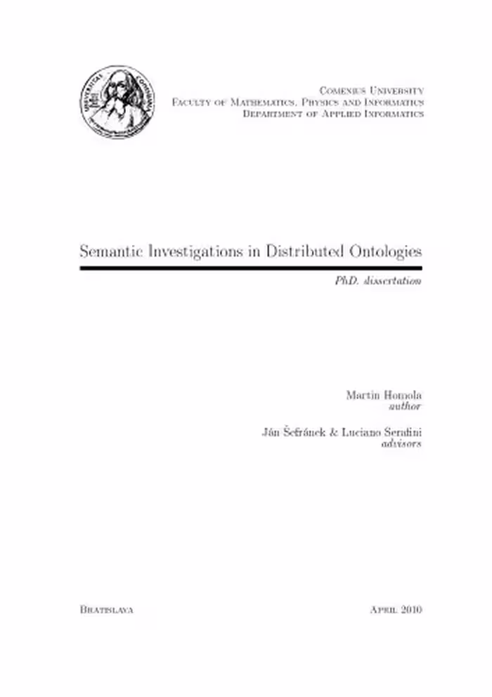 خرید و دانلود نسخه کامل کتاب Semantic Investigations in Distributed Ontologies [PhD Thesis]