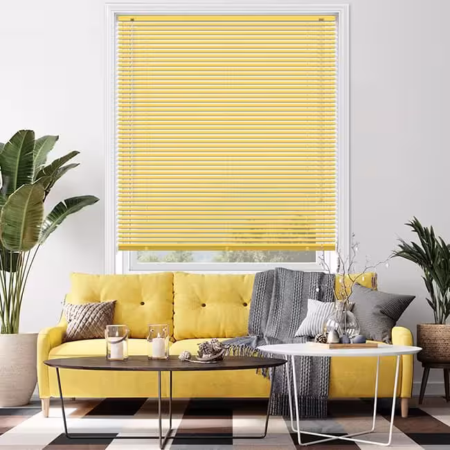پرده کرکره ای فلزی زرد 25 میلیمتری