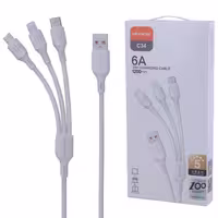 کابل سه سر فست شارژ 6 آمپر مودوس C34 طول 1.2 متر