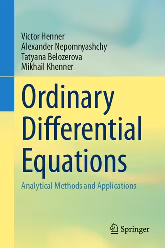 خرید و دانلود نسخه کامل کتاب Ordinary Differential Equations: Analytical Methods and Applications