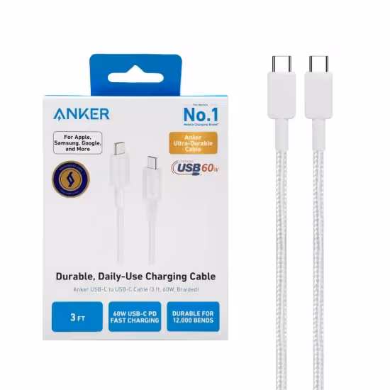 کابل تبدیل USB-C به USB-C انکر مدل A81F  طول 0.9 متر