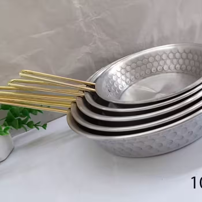 تابه 5تایی روحی چکشی تک دسته طلایی