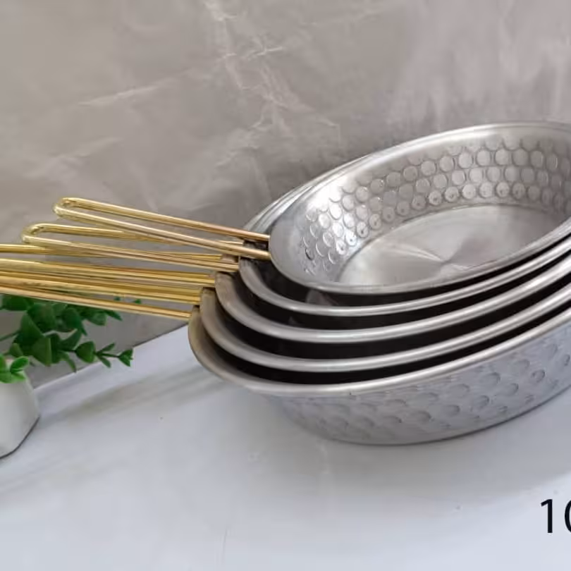 تابه 5تایی روحی چکشی تک دسته طلایی