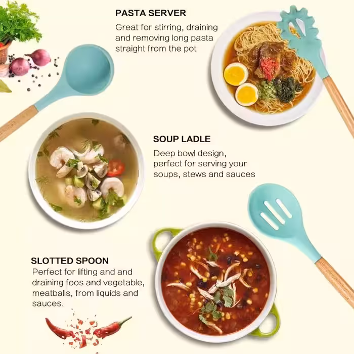 سرویس کفگیر و ملاقه 13 پارچه کیچن ست مدل UNT46