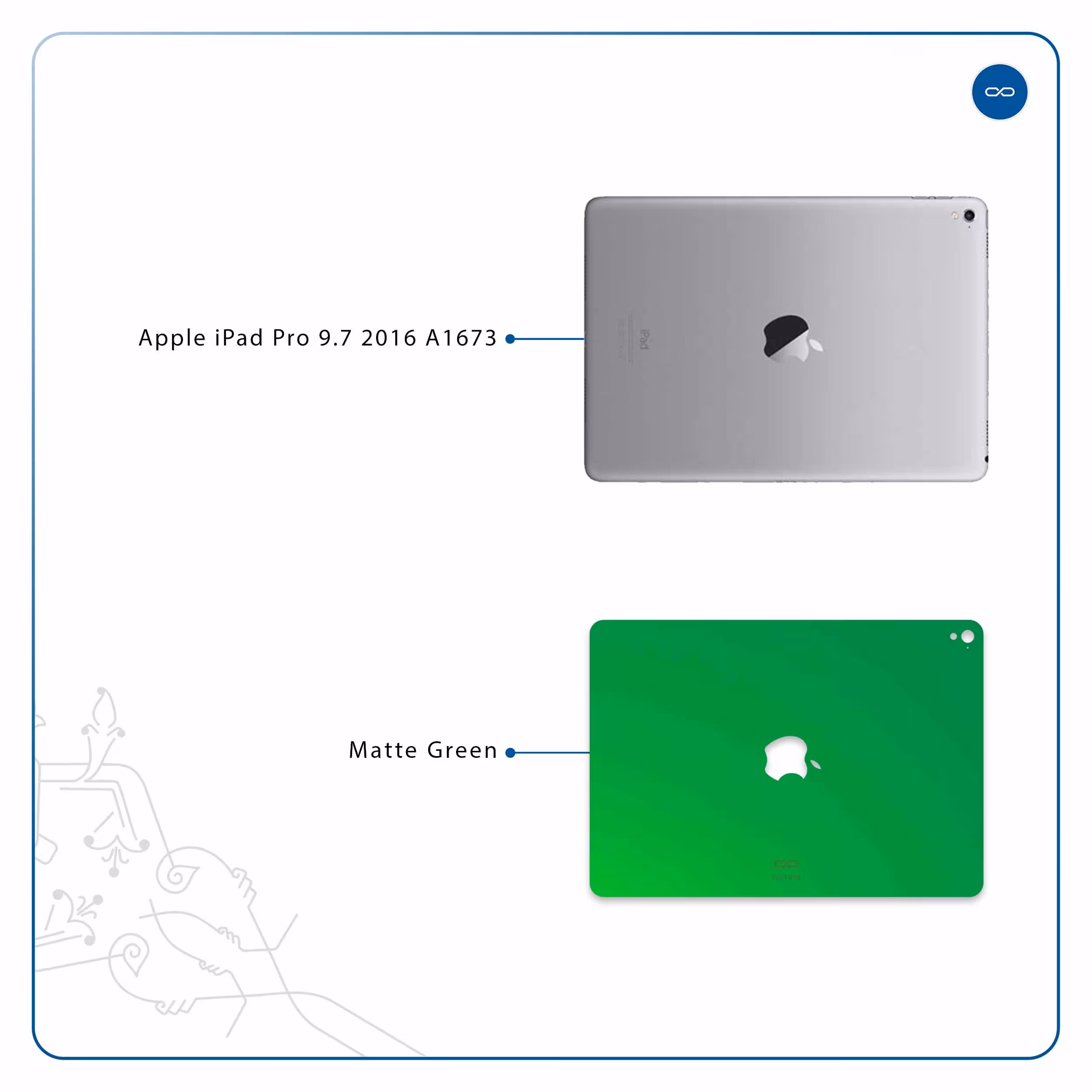 برچسب پوششی ماهوت مدل Matte-Green مناسب برای تبلت اپل iPad Pro 9.7 2016 A1673