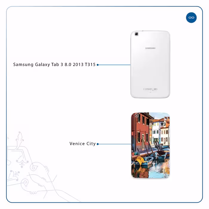 برچسب پوششی ماهوت مدل Venice City مناسب برای تبلت سامسونگ Galaxy Tab 3 8.0 2013 T315
