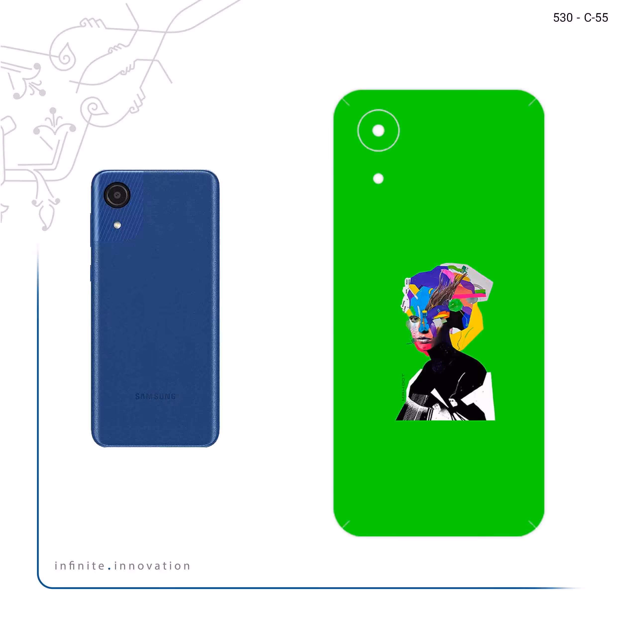 برچسب پوششی ماهوت مدل Collage of Women Portrait 3 مناسب برای گوشی موبایل سامسونگ Galaxy A03 Core