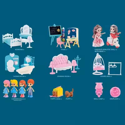ست اسباب بازی لوازم خانه مدل خانه عروسکی