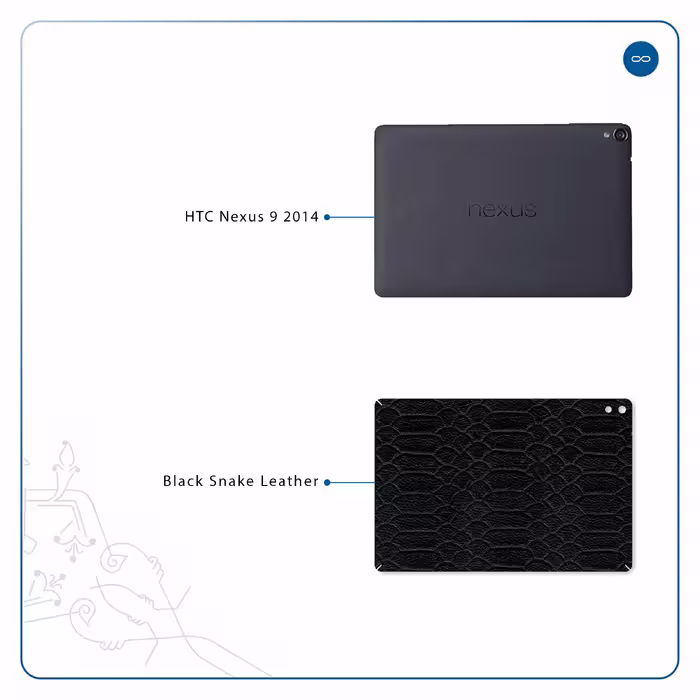 برچسب پوششی ماهوت مدل Black-Snake-Leather مناسب برای تبلت اچ تی سی Nexus 9 2014