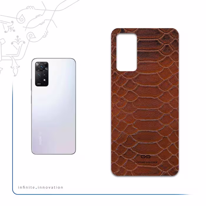 برچسب پوششی ماهوت مدل Brown-Snake-Leather مناسب برای گوشی موبایل شیائومی Redmi Note 11 Pro Plus 5G (India)