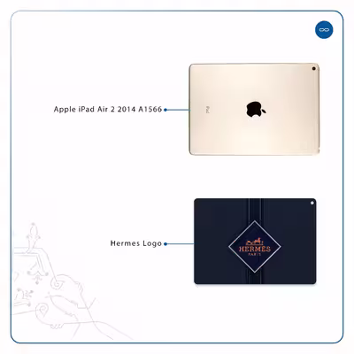 برچسب پوششی ماهوت مدل Hermes-Logo مناسب برای تبلت اپل iPad Air 2 2014 A1566