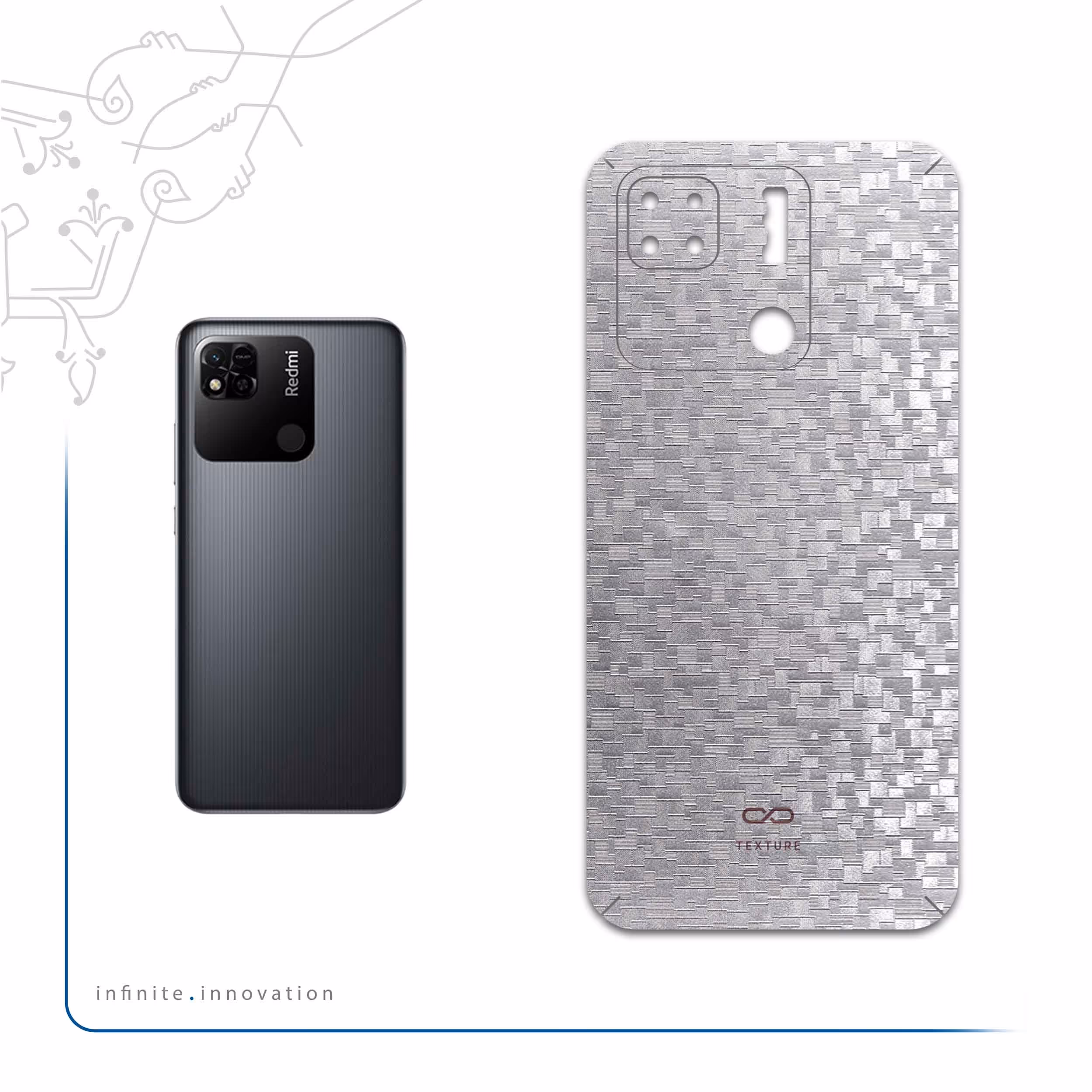 برچسب پوششی ماهوت مدل Silver-Silicon مناسب برای گوشی موبایل شیائومی Redmi 10A