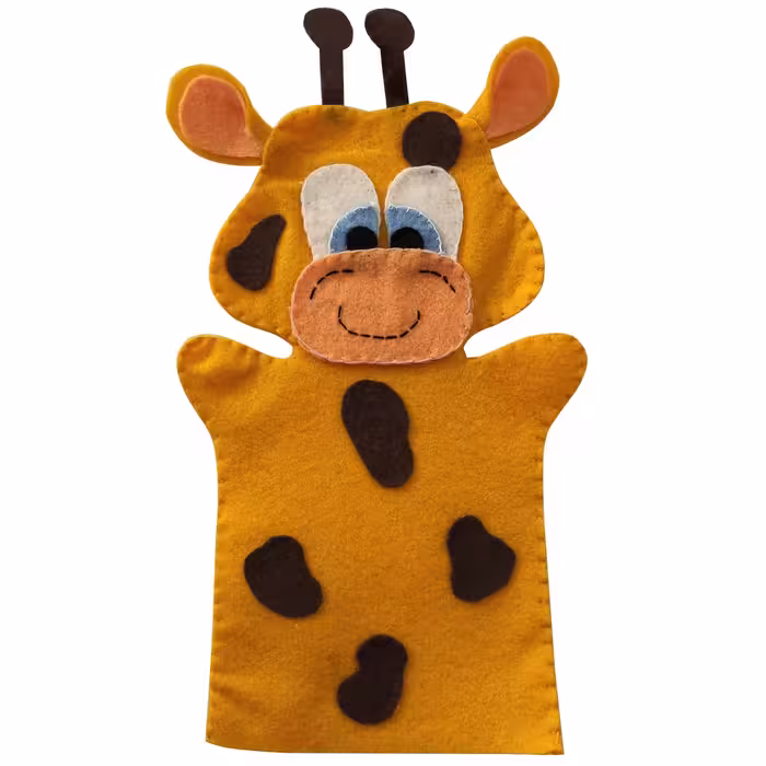 عروسک نمایشی طرح زرافه ارتفاع 30 سانتی متر