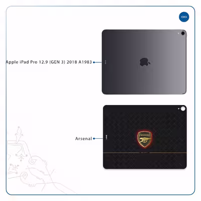 برچسب پوششی ماهوت مدل Arsenal مناسب برای تبلت اپل iPad Pro 12.9 (GEN 3) 2018 A1983