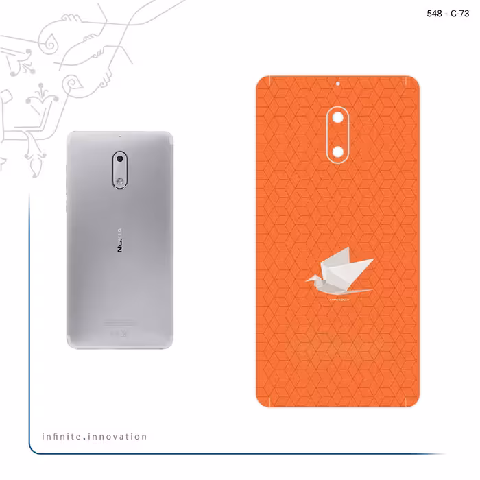 برچسب پوششی ماهوت مدل Minimalist origami bird مناسب برای گوشی موبایل نوکیا 6