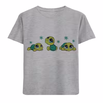 تی شرت آستین کوتاه بچگانه مدل بچه لاک پشت ها D208