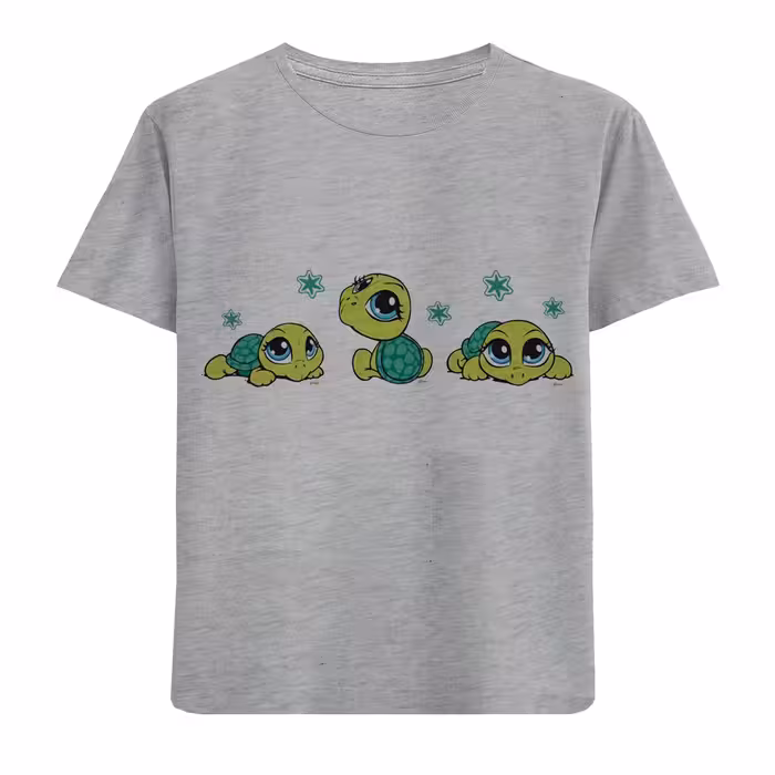 تی شرت آستین کوتاه بچگانه مدل بچه لاک پشت ها D208