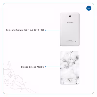 برچسب پوششی ماهوت مدل Blanco-Smoke-Marble مناسب برای تبلت سامسونگ Galaxy Tab 4 7.0 2014 T230
