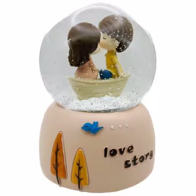 گوی موزیکال مدل پمپی Love Story طرح گنجشک و درخت کد PA4071