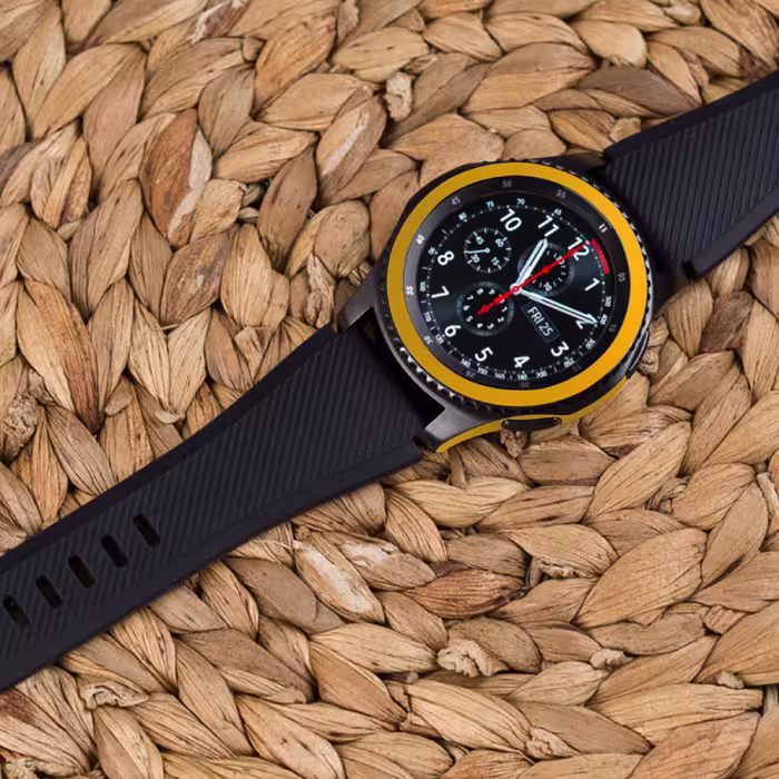 برچسب ماهوت طرح Matte-Deep-Mustard مناسب برای ساعت هوشمند سامسونگ Galaxy Gear S3 Frontier