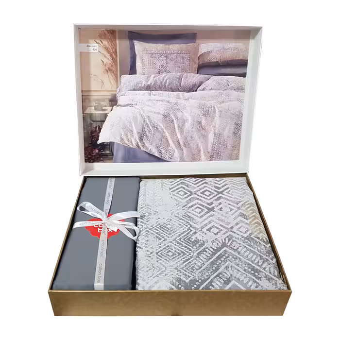 سرویس روتختی کاتن باکس مدل amentes gri  دو نفره 6 تکه