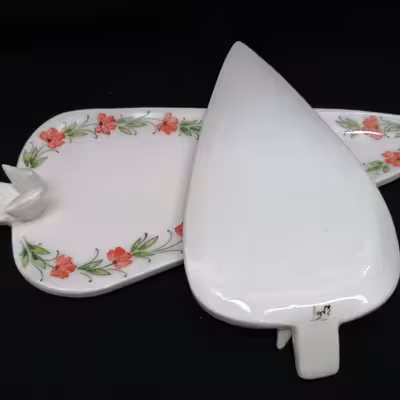 شیرینی خوری سرامیکی هیوا طرح سرو شیراز کد 10918957 مجموعه 2عددی