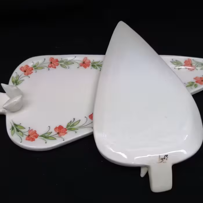 شیرینی خوری سرامیکی هیوا طرح سرو شیراز کد 10918957 مجموعه 2عددی