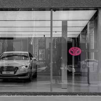 چراغ دیواری نئون دیزاین طرح Toyota-Logo-BL_PN