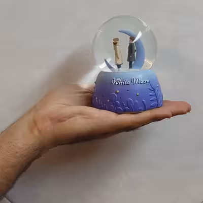 گوی موزیکال مدل چراغ دار اولین دیدار عاشقانه در کنار ماه