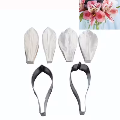 قالب فوندانت به گز مدل گل آلسترومریا مجموعه 6 عددی