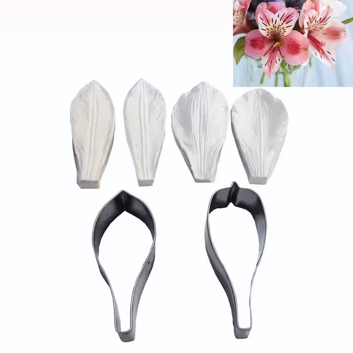 قالب فوندانت به گز مدل گل آلسترومریا مجموعه 6 عددی