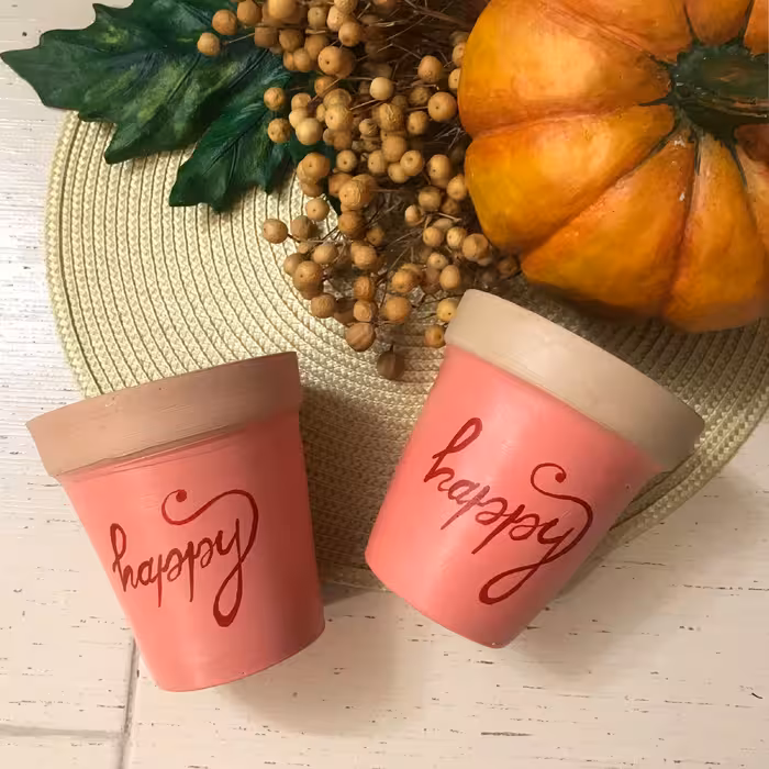 گلدان سفالی مدل happy کد 3