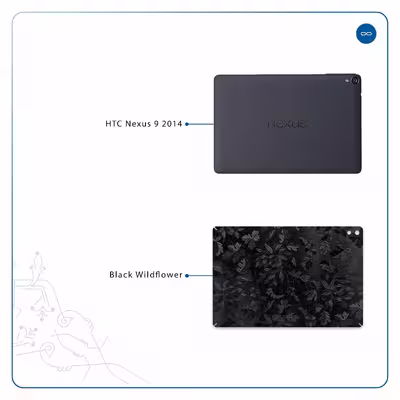 برچسب پوششی ماهوت مدل Black-Wildflower مناسب برای تبلت اچ تی سی Nexus 9 2014