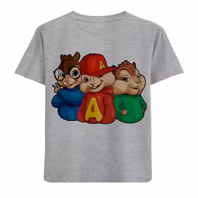 تی شرت آستین کوتاه بچگانه مدل سنجاب ودوستان F845