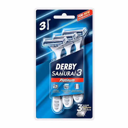 ژیلت مدل samurai پلاتینیوم بسته 3عددی دربی