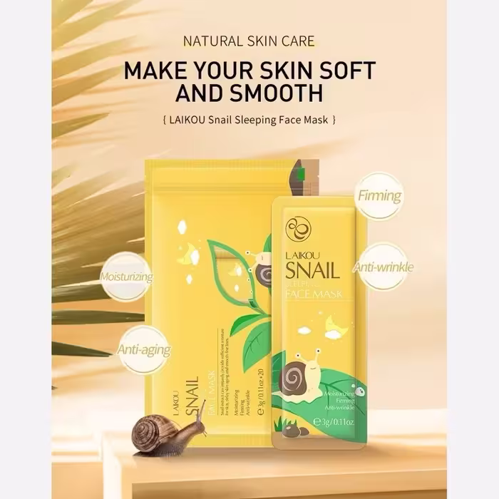 ماسک خواب حلزون LAIKOU (Snail Sleeping Mask) به صورت ساشه ای