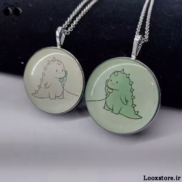 گردنبند ست کیوت کاپلی شب تاب دایناسور