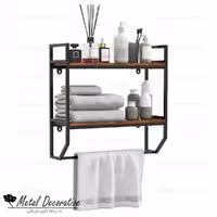 قفسه فلزی دیواری، مناسب حمام و سرویس بهداشتی، 2 طبقه، کد MD6561