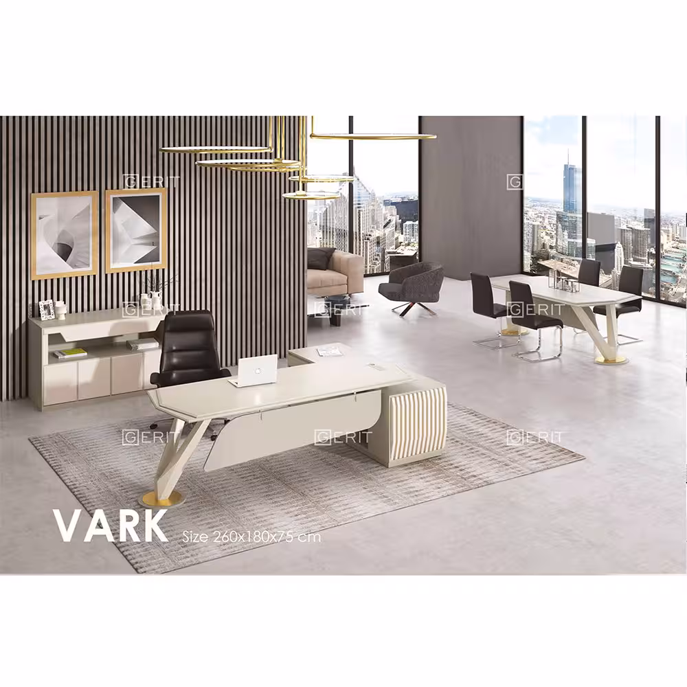 میز مدیریتی لاکچری پایه فلزی وکیوم وارک