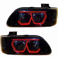 خرید چراغ جلو اسپرت پراید 131 جمع ساز مدل هگزا 3D قرمز داخل مشکی بدون موتور دو عددی | اتوموبی