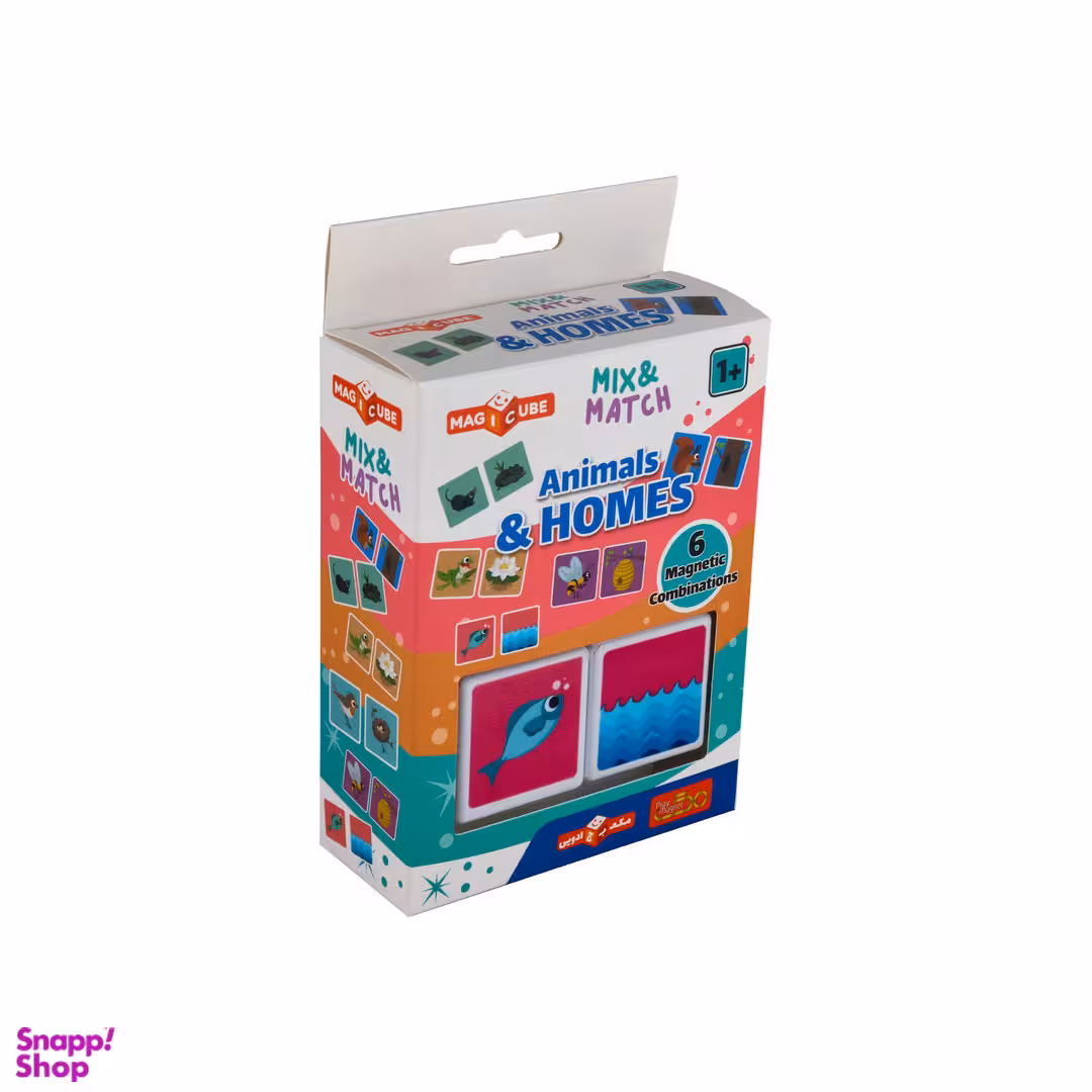 مکعب 2 تایی پلی مگنت طرح حیوان و لانه