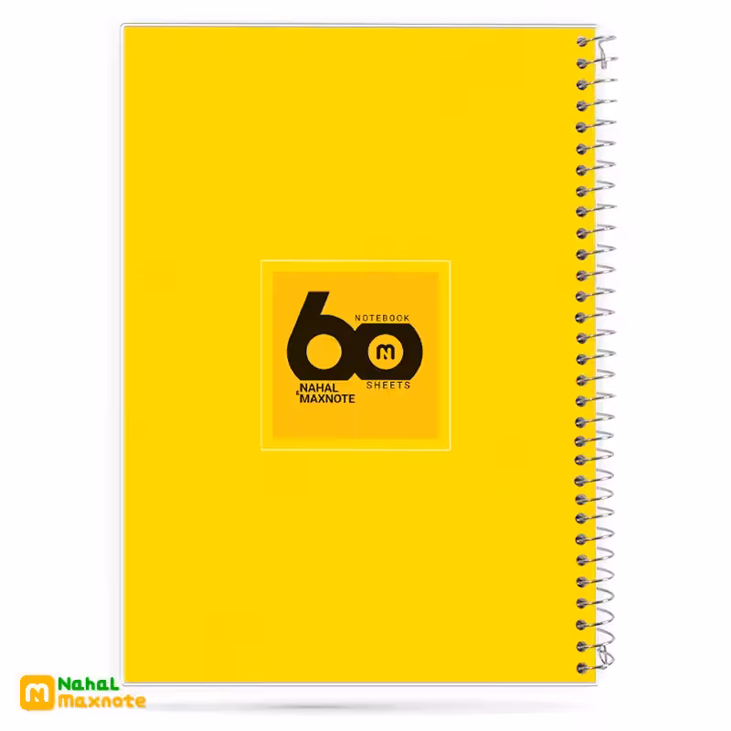 دفتر60 برگ سیمی طلقی رنگ زرد کد 3621