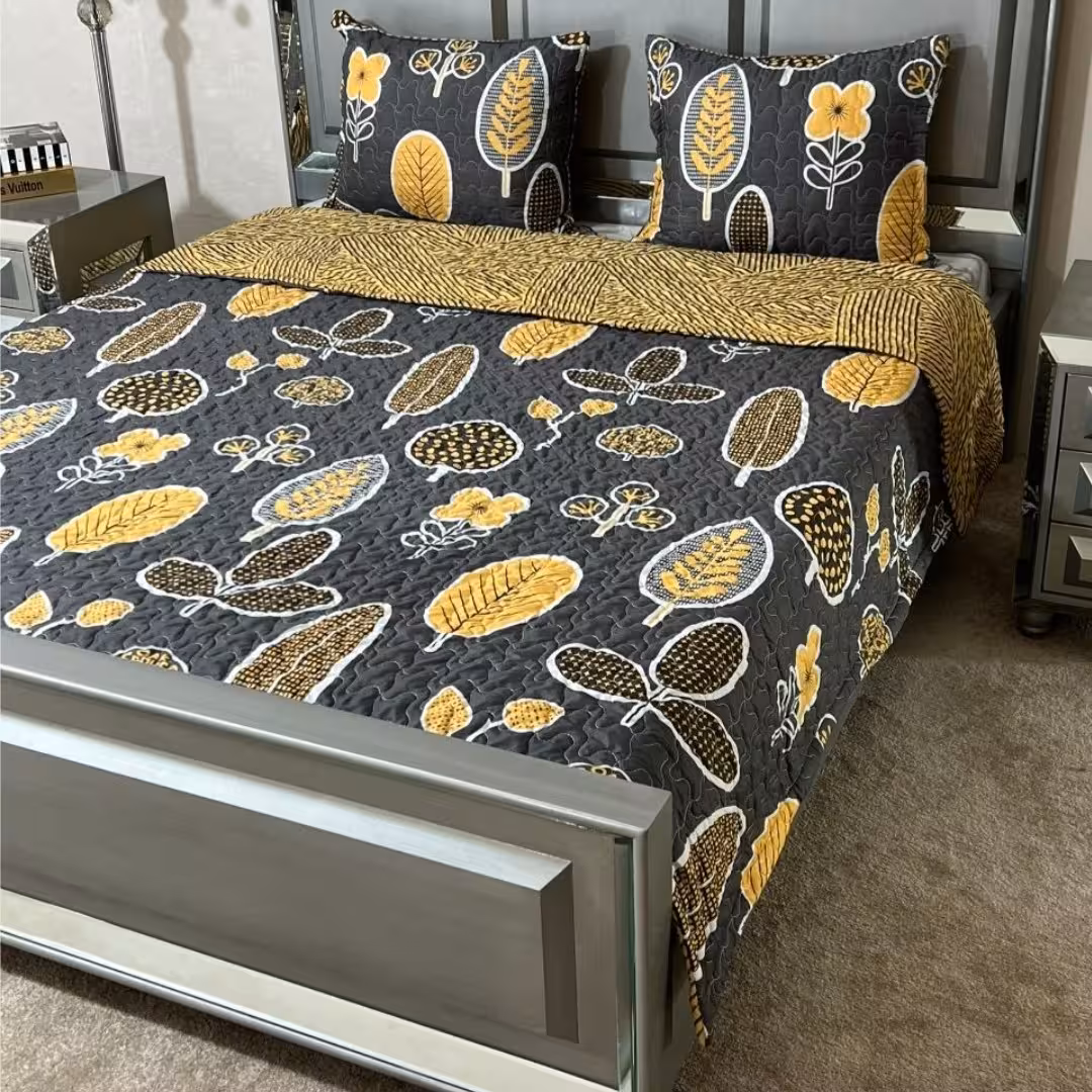 روتختی دونفره 4 تکه  بهاره طرحدارگلدوزی سوپر میکرو براش دورو  Kind( ضمانت پرز ورنگ )